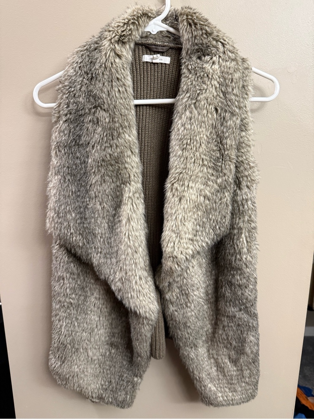 Maurices Plush Faux Fur Vest in Light Taupe